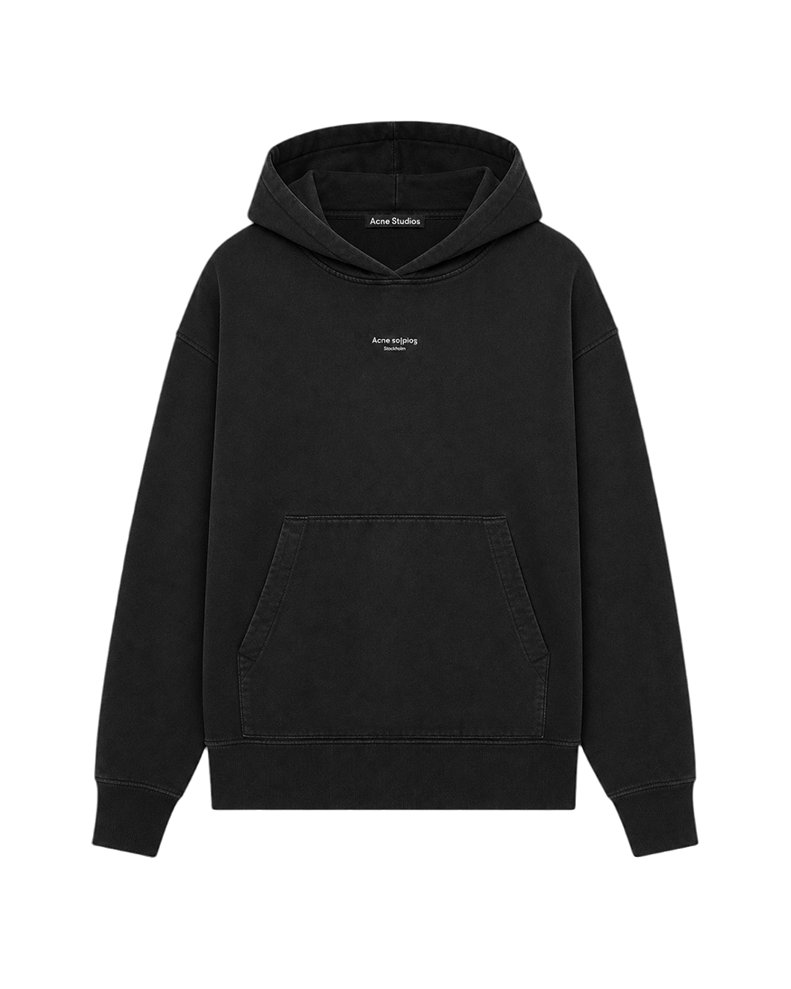 Acne Studios Franklin Reverse Logo Hoody Black