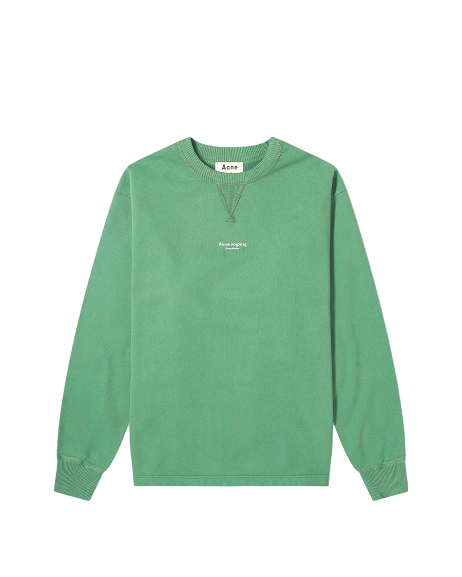 Acne Studios Reverse Fin Stamp Logo Sweatshirt Green