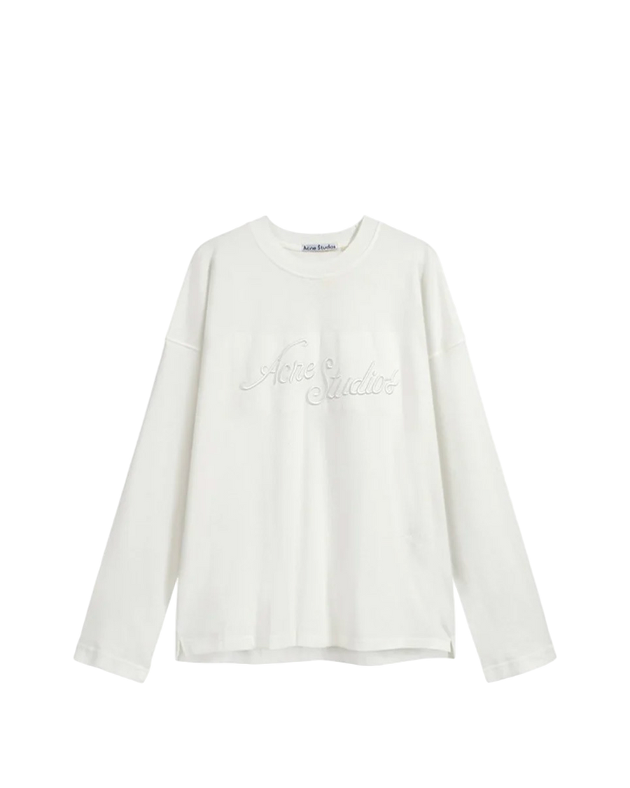 Acne Studios Exford Tourist Logo Long Sleeve Optic White