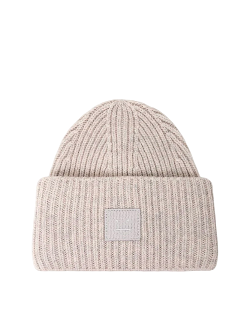 Acne Studios Rib knit beanie hat light grey