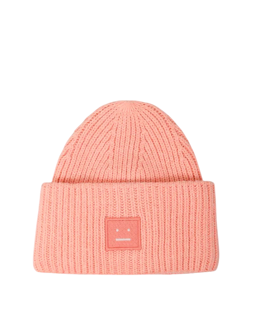 Acne Studios Rib knit beanie hat pink