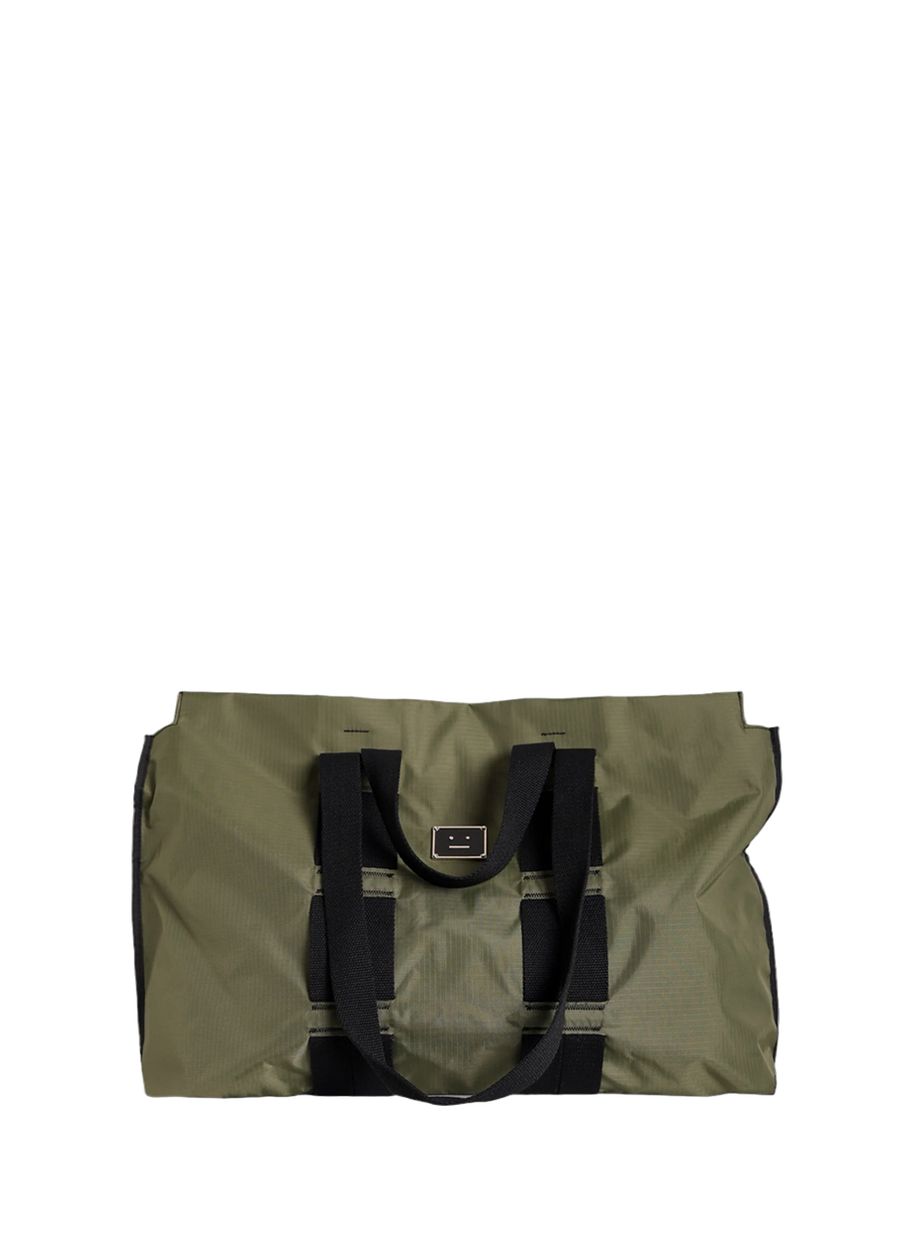 Acne Studios Arvid Plaque Face Tote Bag Khaki Green