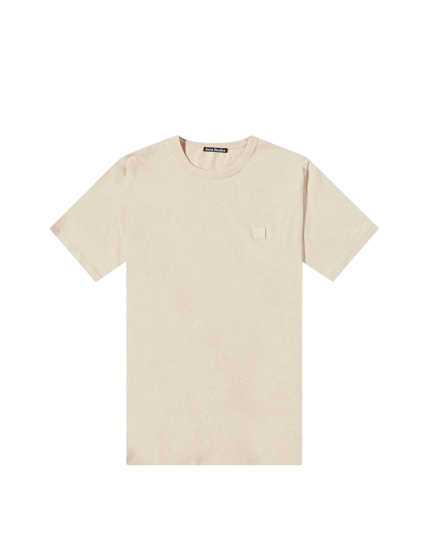 Acne Studios T-Shirt With Ellison Face Patch Beige