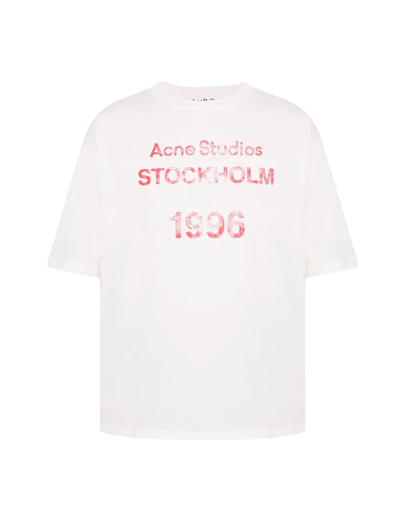 Acne Studios Logo Stamp T-Shirt Pale White