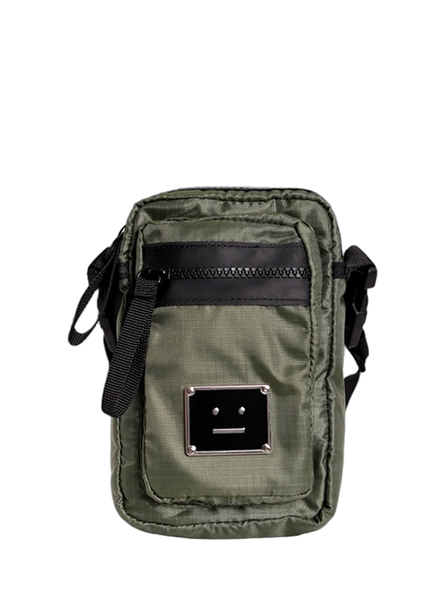 Acne Studios Arvel Face-patch ripstop cross-body bag Olive