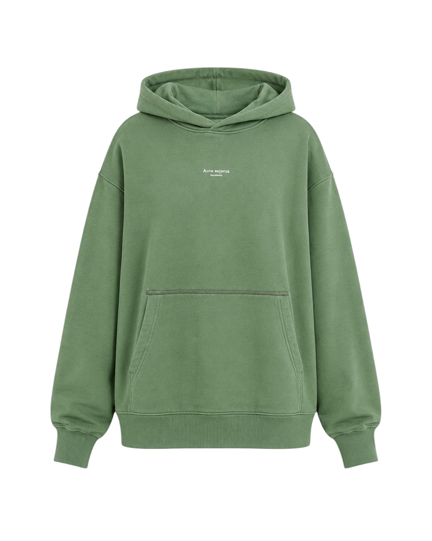 Acne Studios Franklin Reverse Logo Hoody Green