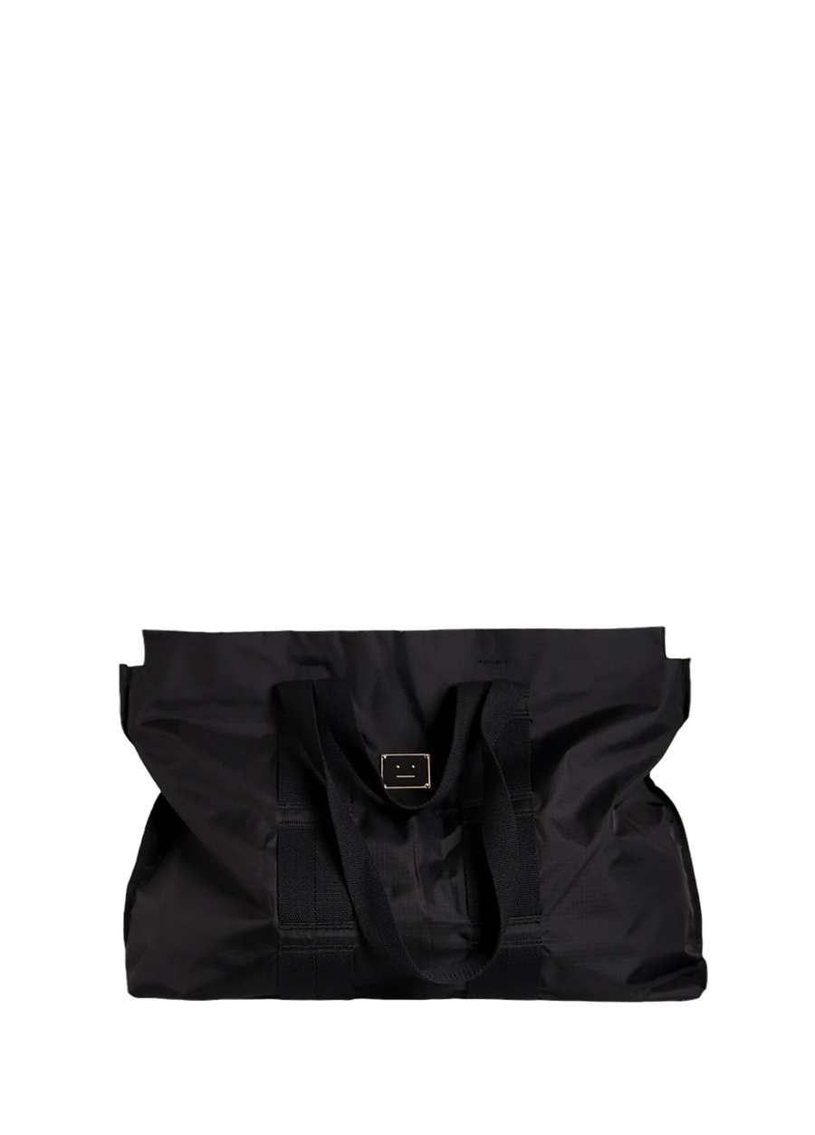 Acne Studios Arvid Plaque Face Tote Bag Black