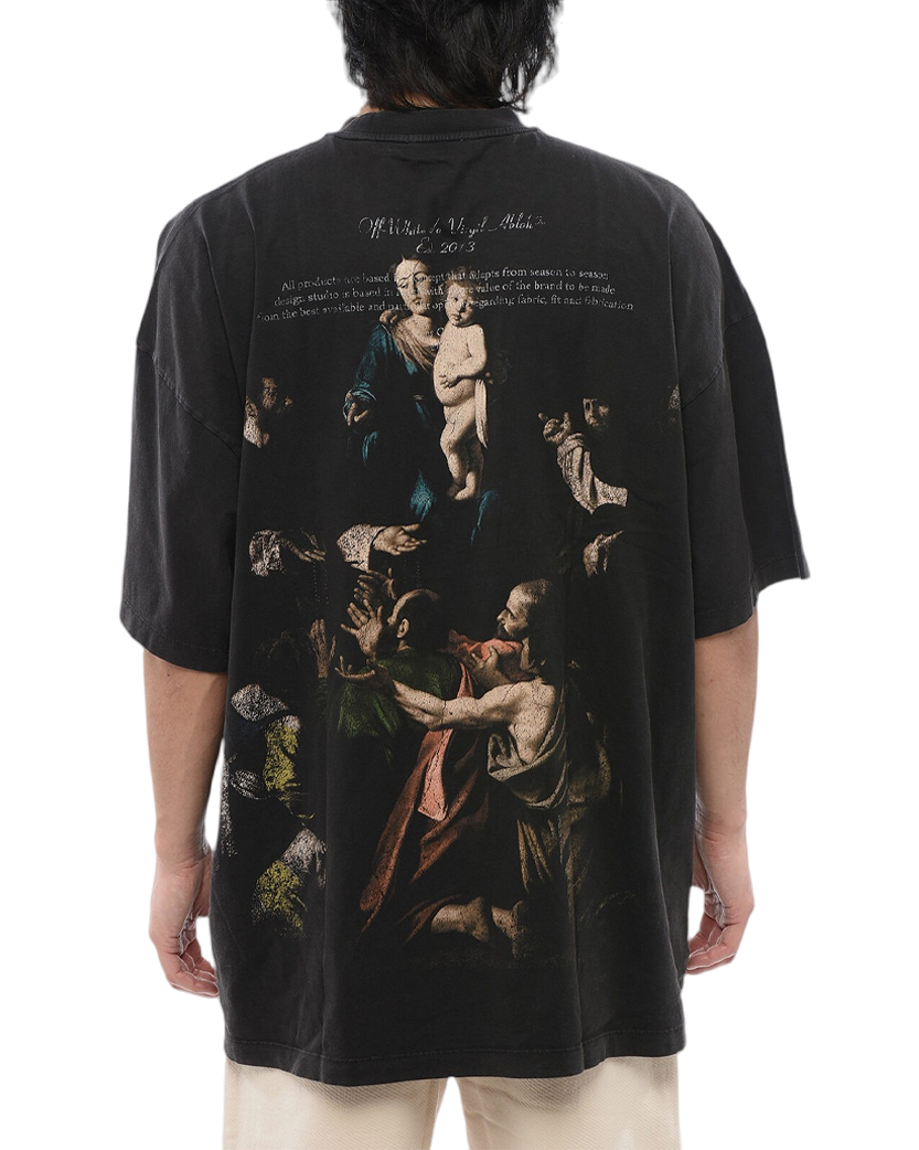Off-White Stamp Mary Print T-Shirt Washed Black