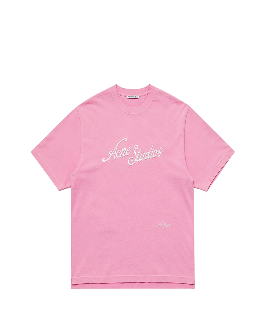 Acne Studios Exford Tourist Logo T-Shirt Bubble Pink