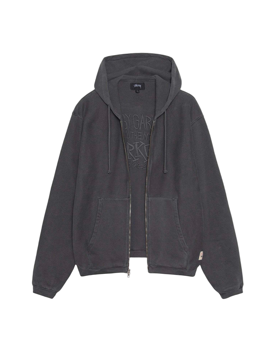 STUSSY Waffle Lined Zip Hoodie Black