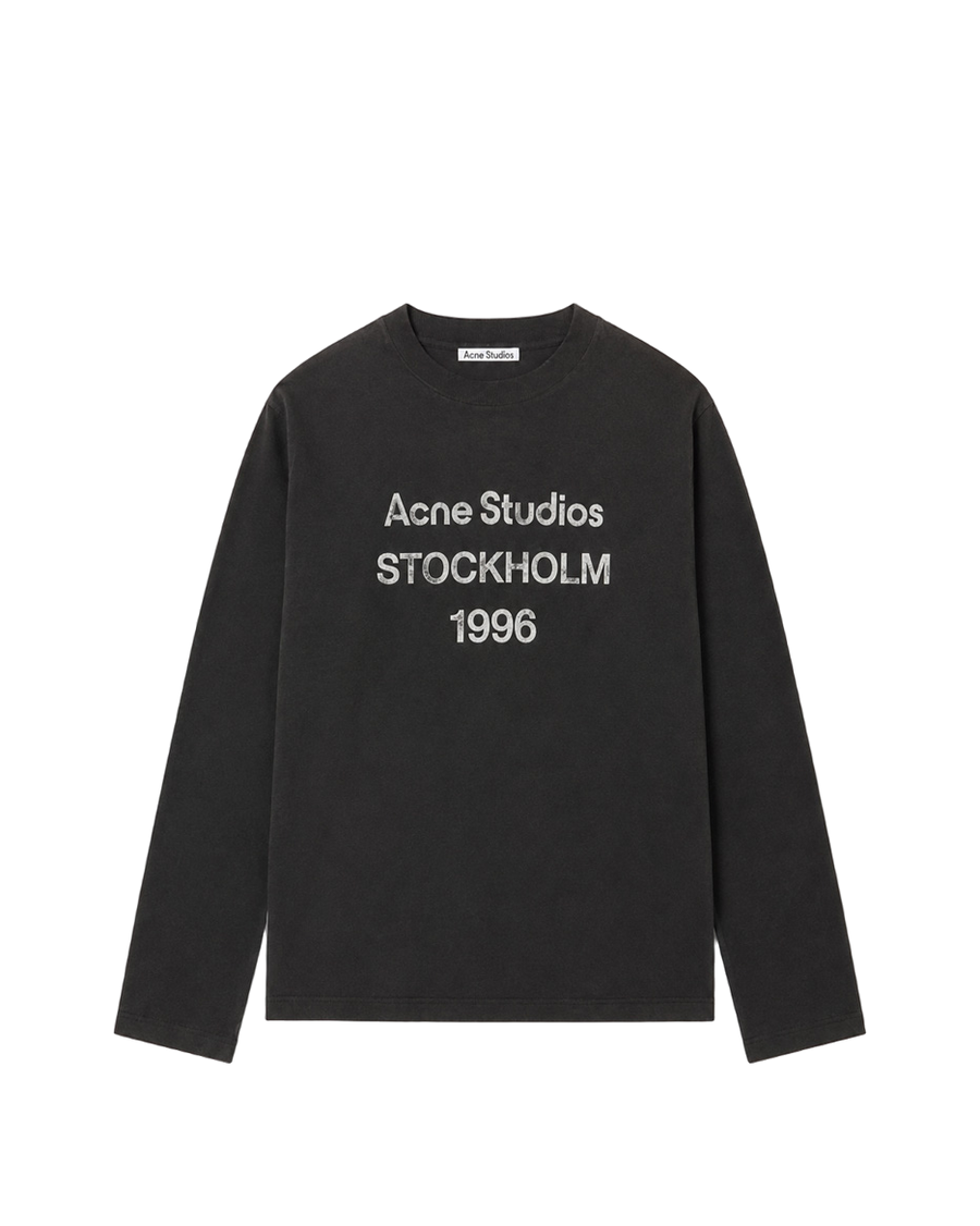 Acne Studios Stamp Logo Long Sleeve Faded Black