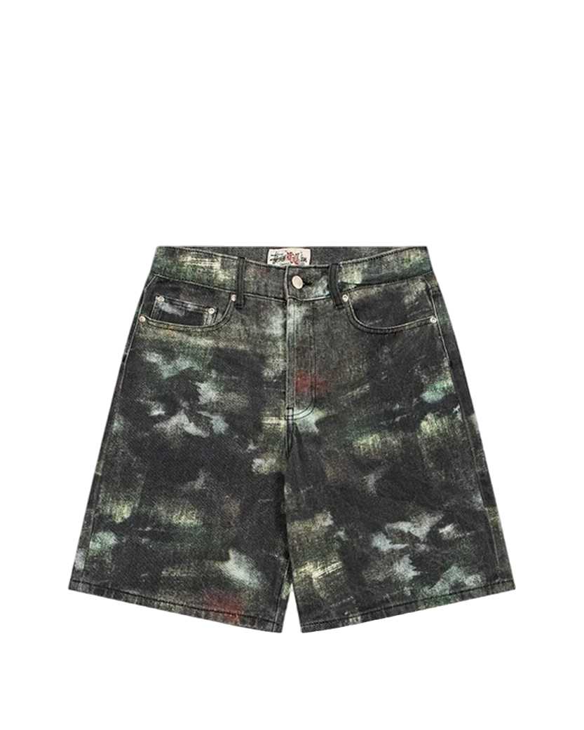STUSSY Big Ol' Jeans Shorts Stenpat Camo Fortine