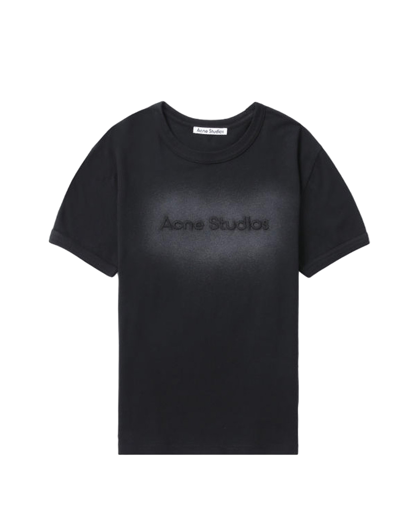 Acne Studios Logo T-Shirt Fitted Fit Faded Black