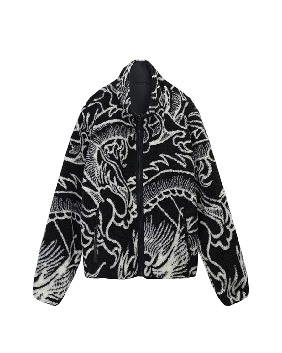 STUSSY Dragon Sherpa Jacket Black