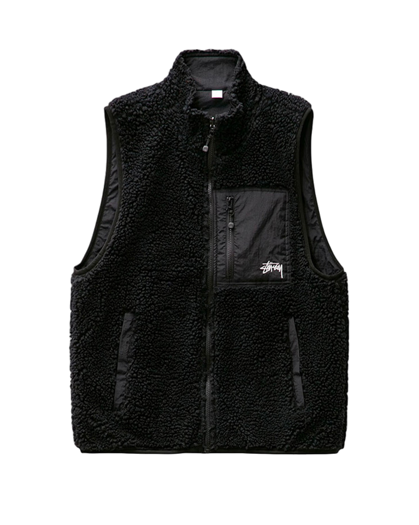STUSSY Sherpa Reversible Vest Black