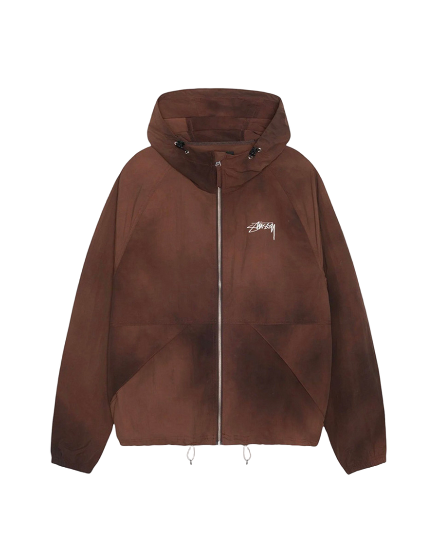 STUSSY Beach Shell Jacket Wave Dye Brown