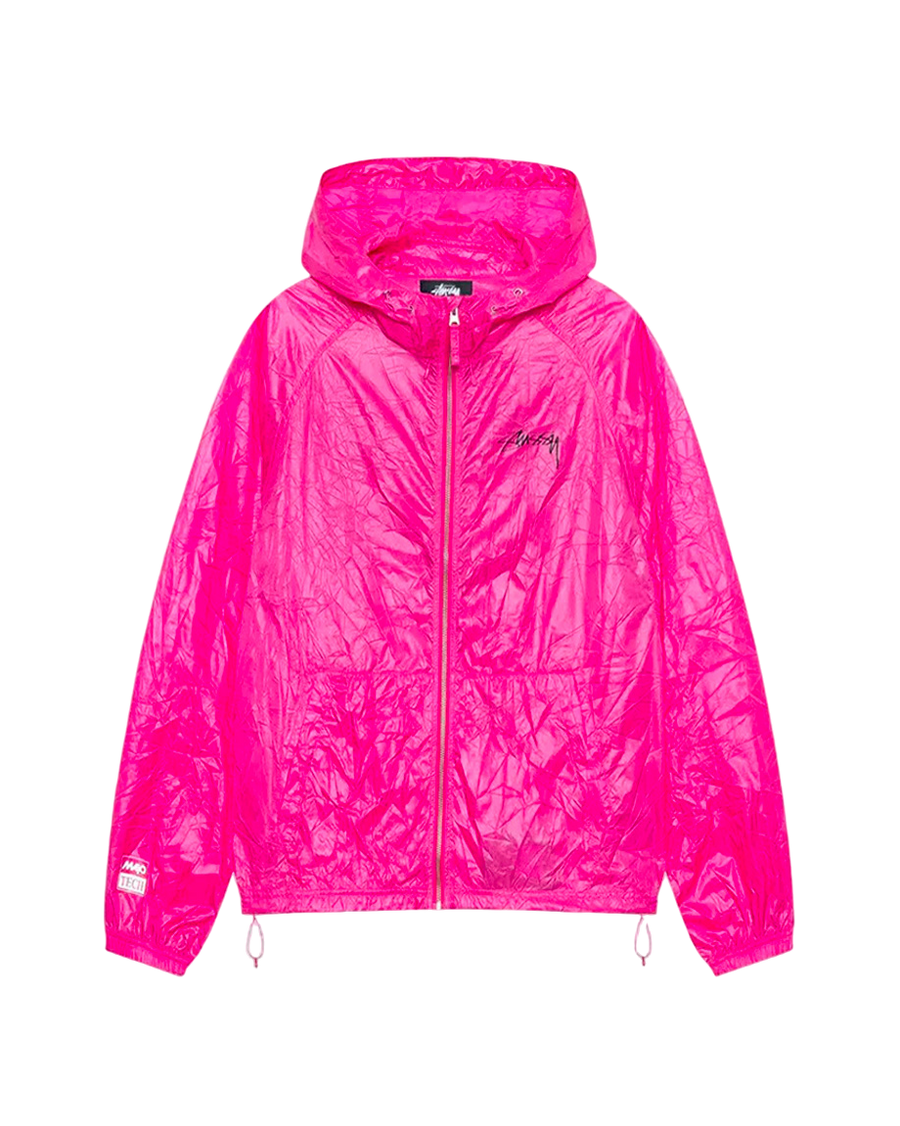 STUSSY Wrinkled Nylon Beach Shell Jacket Pink