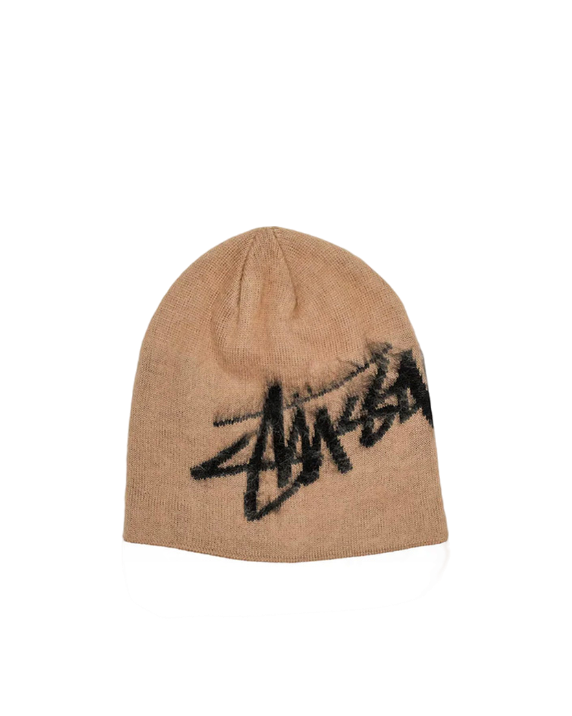 STUSSY Skullcap Brushed Out Stock Beanie Sand