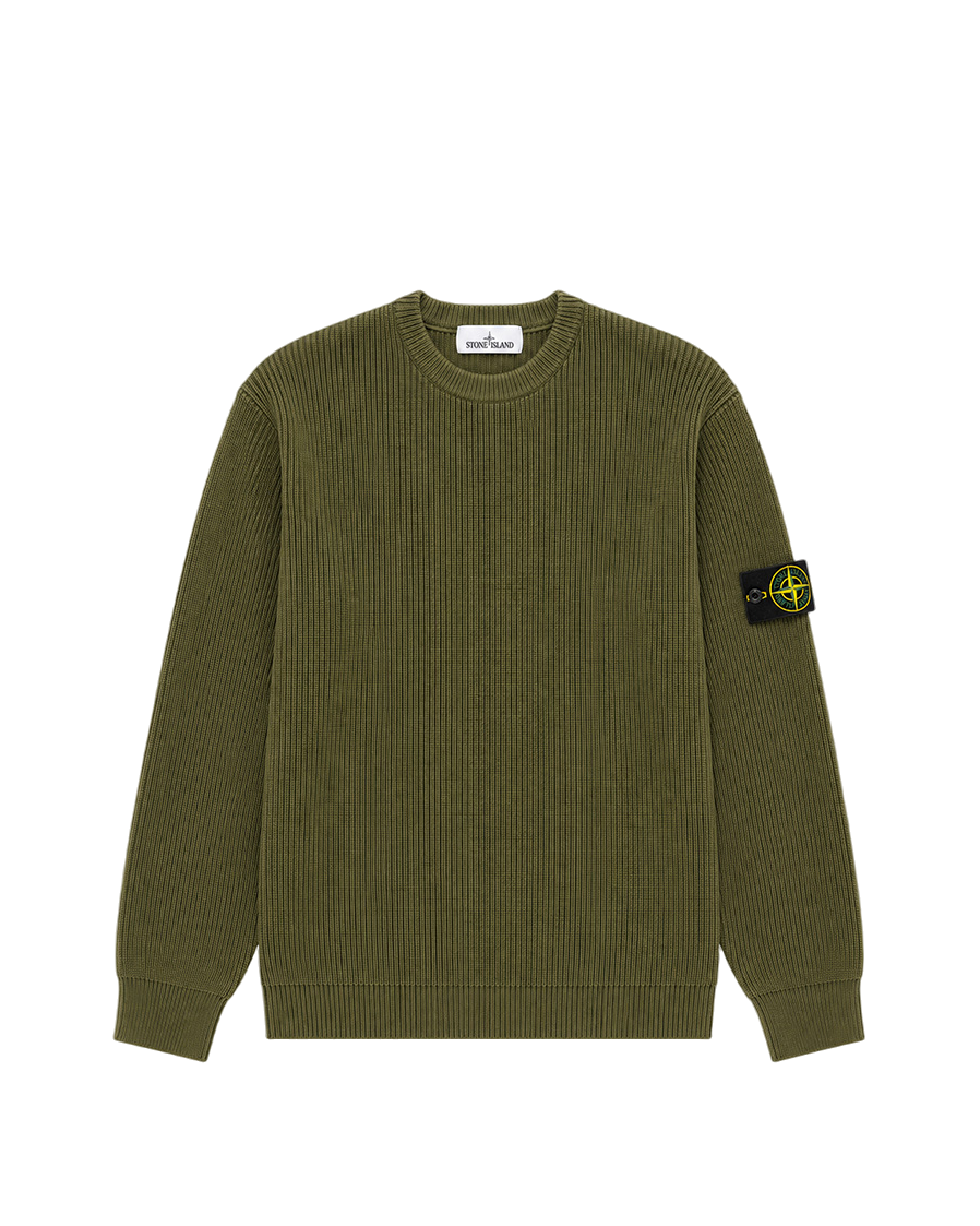 550D8 Ribbed Soft Cotton Sweater Olive SI0128-OL