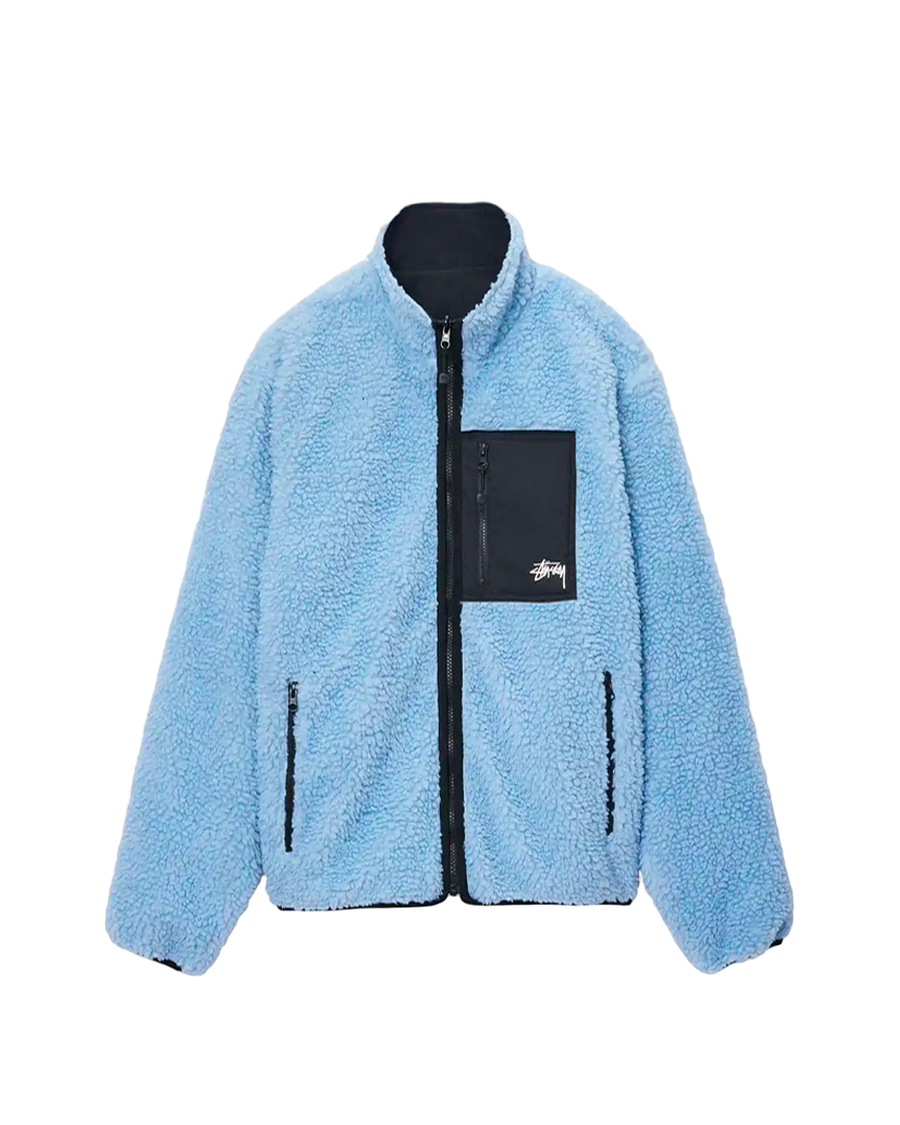 STUSSY Sherpa Reversible Jacket Blue