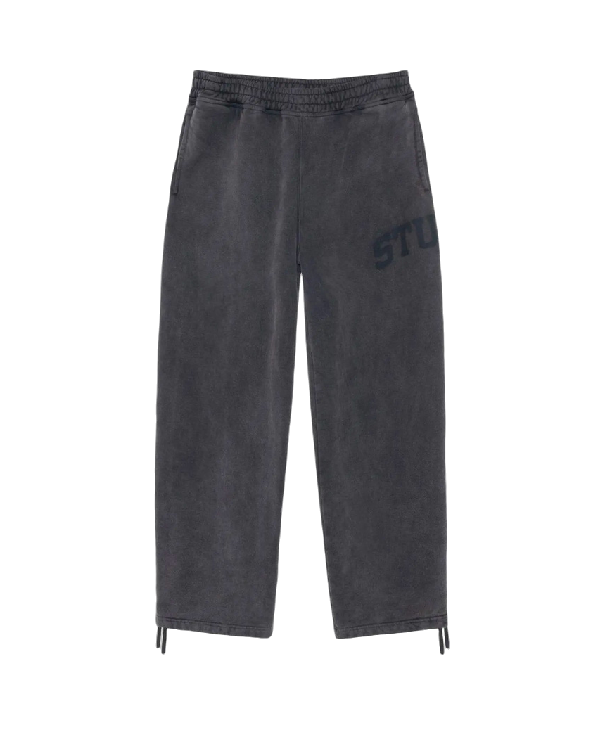 STUSSY Faded Graphic Fleece Pant Washed Black