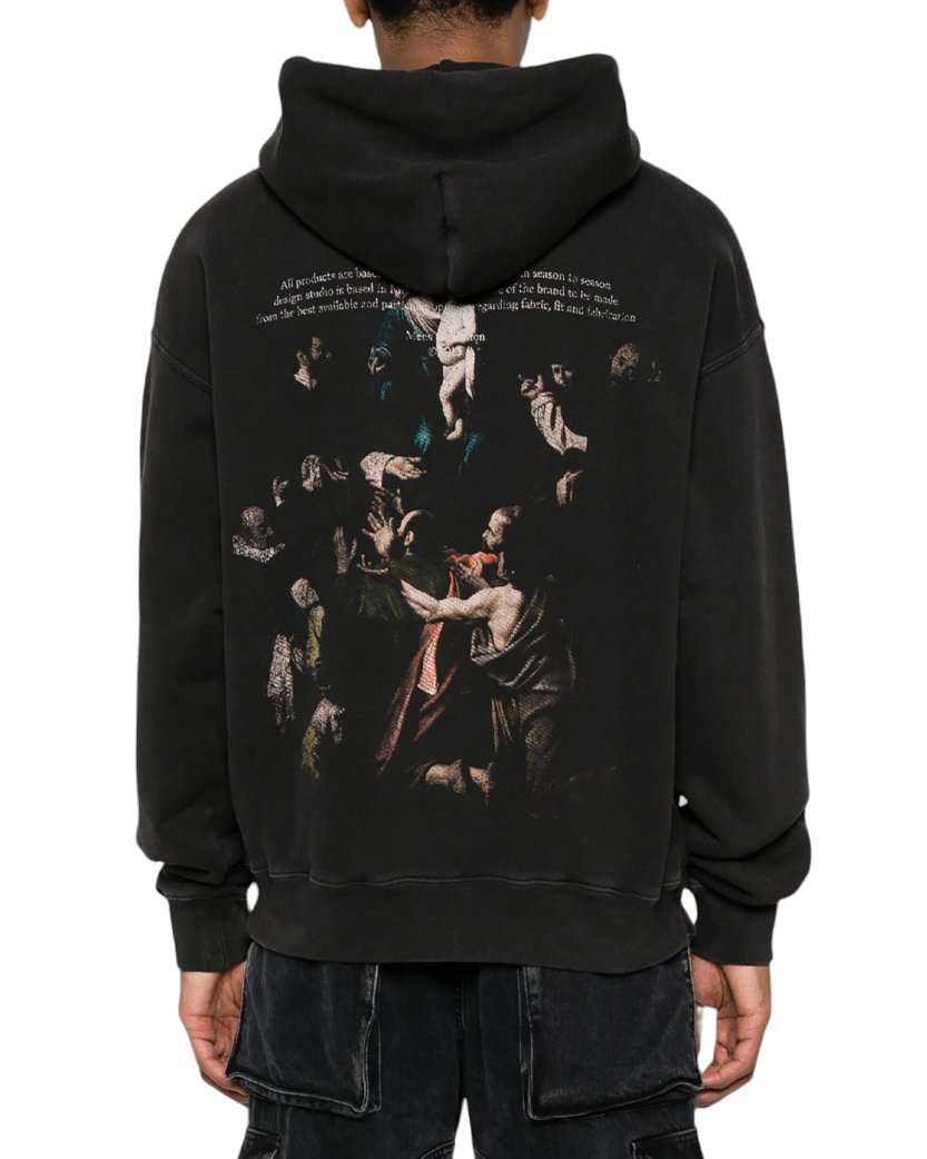 Off-White Stamp Mary Cotton Hoodie Black