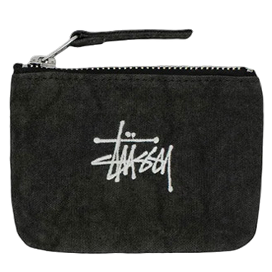 STUSSY Canvas Coin Pouch Washed Black