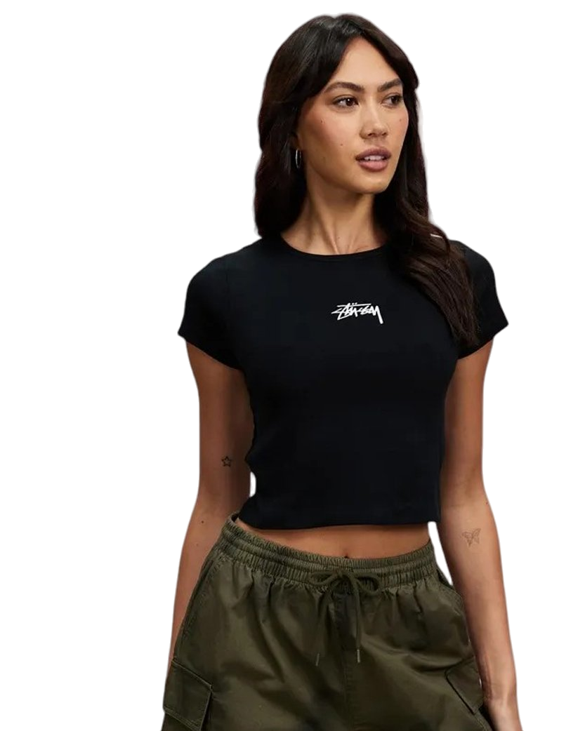 STUSSY Graffiti Women's Rib T-Shirt Black
