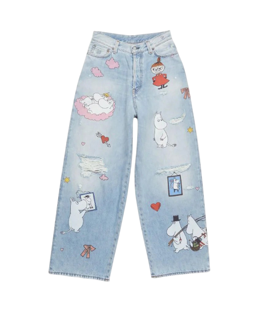 Acne Studios x Moomin Super Baggy Fit Jeans Blue
