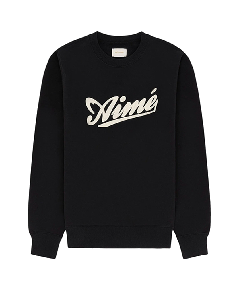 Aime Leon Dore Cycling Logo Crewneck Sweatshirt Jet Black