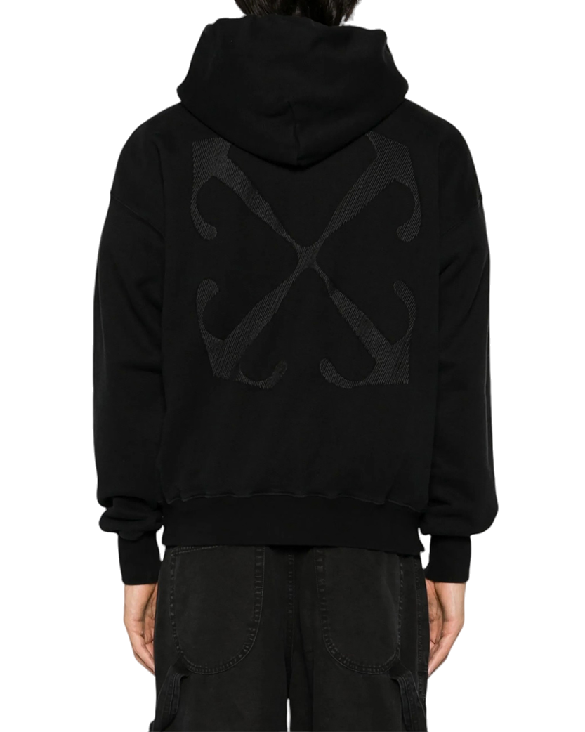 Off-White Arrow Embroidered Skate Hoodie Black