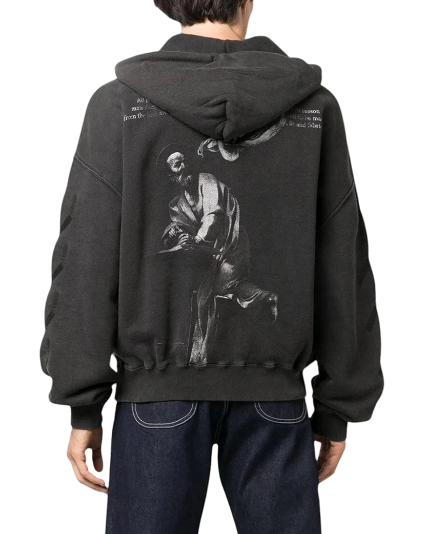 Off-White St. Matthew Cotton Hoodie Black