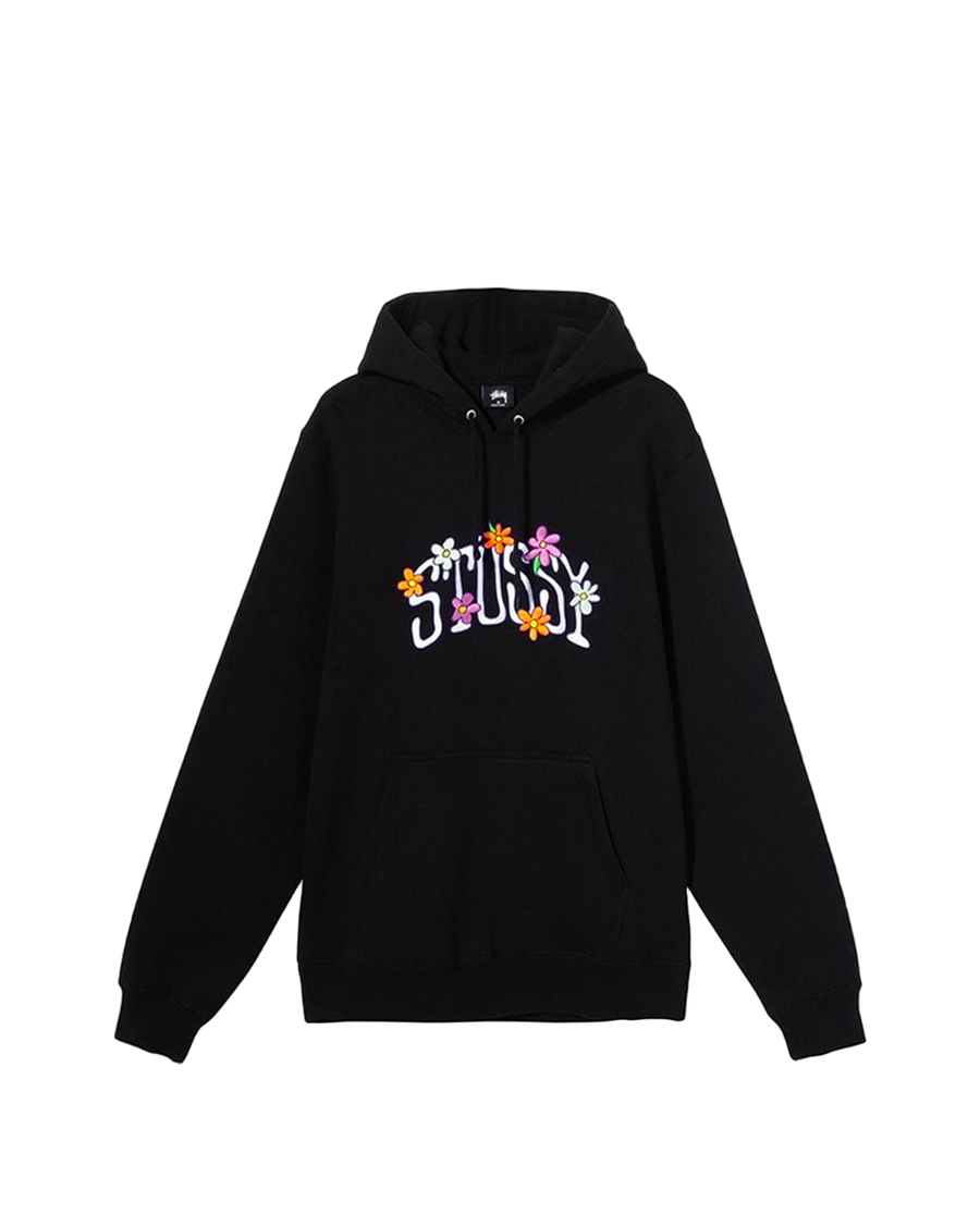 STUSSY Floral Hoodie Black