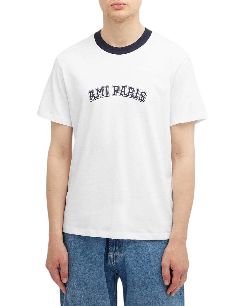 AMI Paris College Logo T-Shirt White