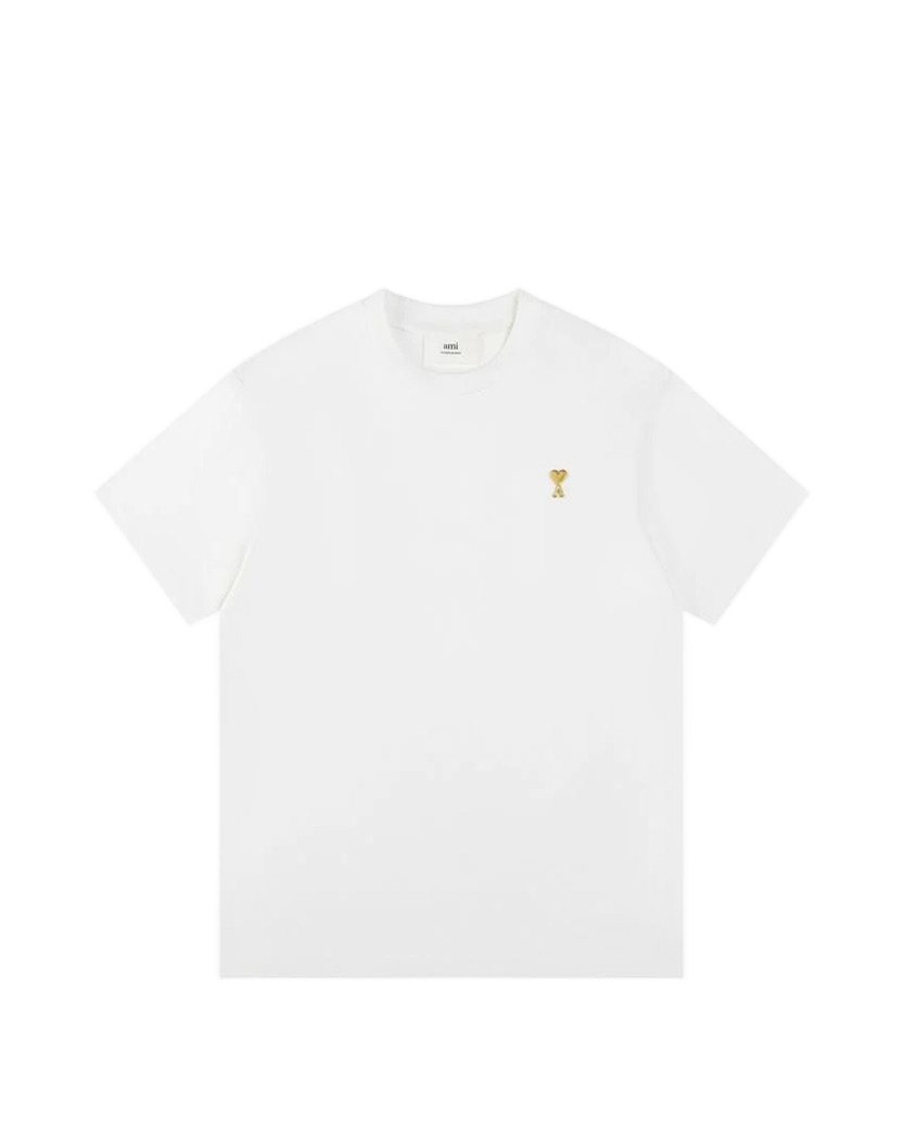 AMI Paris Ami De Coeur Gold Small Heart T-Shirt White