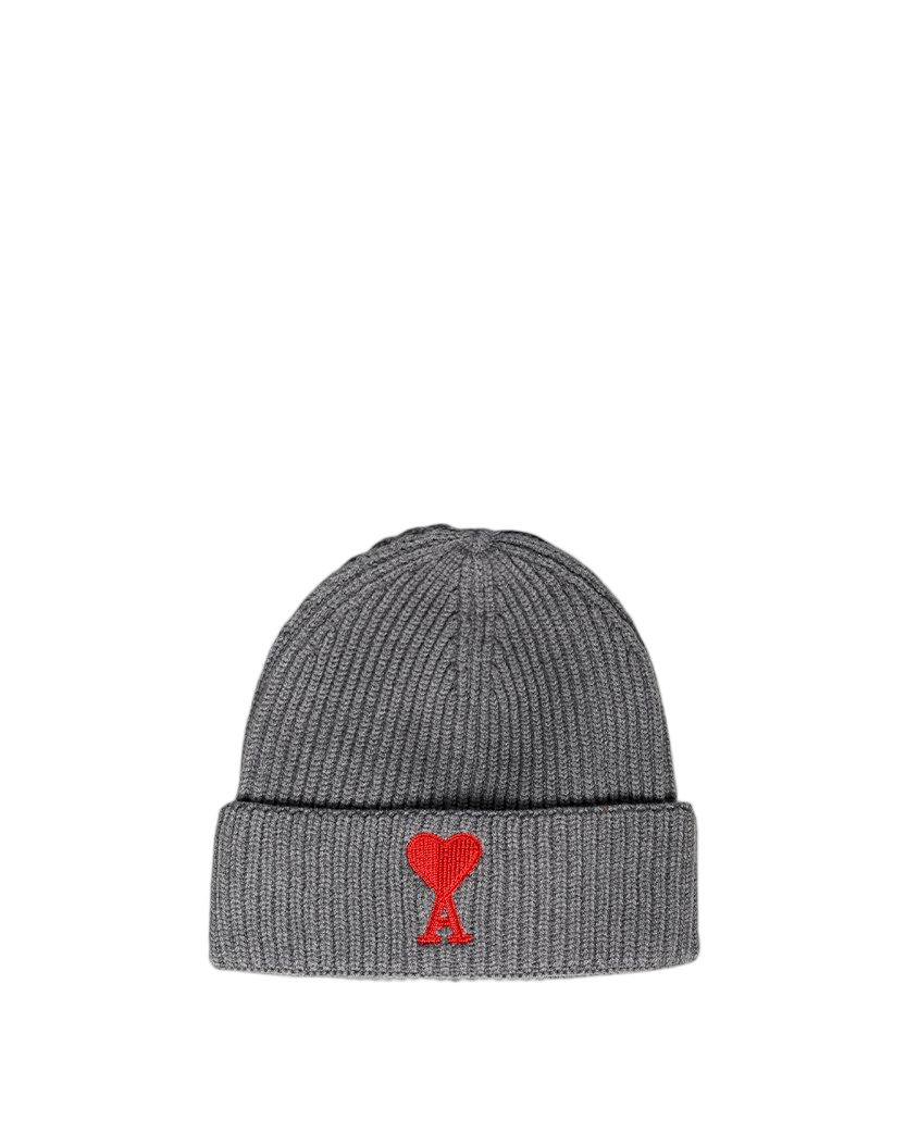 AMI Alexandre Mattiussi Ami de Coeur Patch Beanie Grey