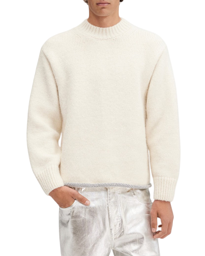 Jacquemus La Maille Pavane Sweater Silver Logo White