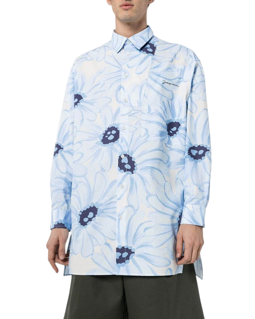 Jacquemus La Chemise Paul Long Sleeve Shirt Blue
