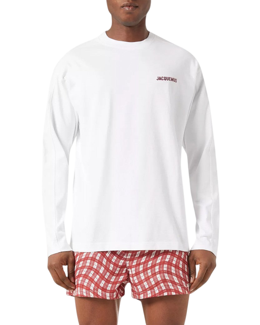Jacquemus Pavane Logo Long Sleeve T-Shirt White