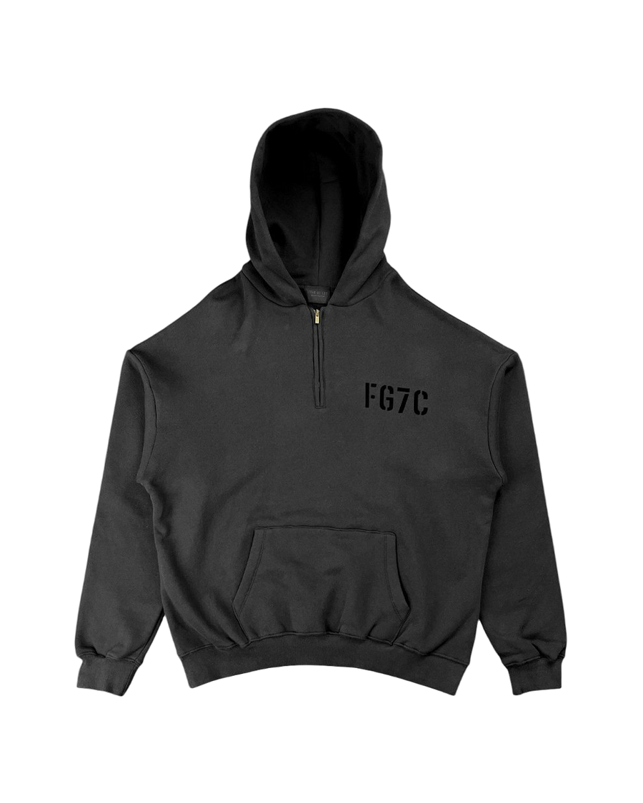 Fear Of God "FG7C" Cotton Half-Zip Hoodie Black