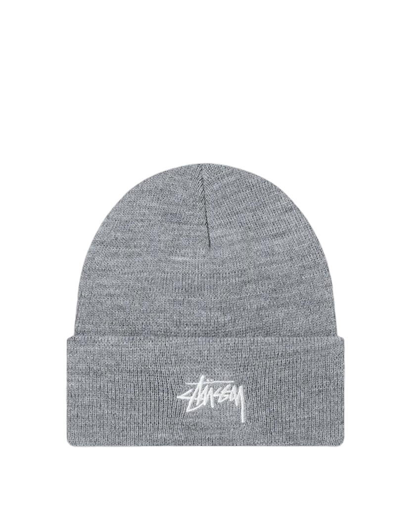 STUSSY STOCK CUFF BEANIE GREY HEATHER