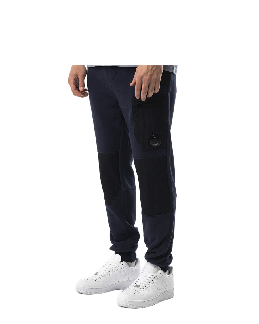 C.P. Company Diagonal Fleece Mixed Utility Pants Navy