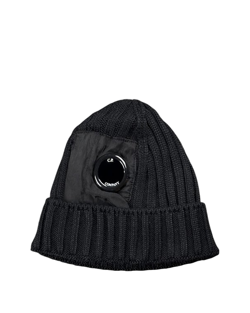 C.P. Company Patch Goggle Lens Beanie Black