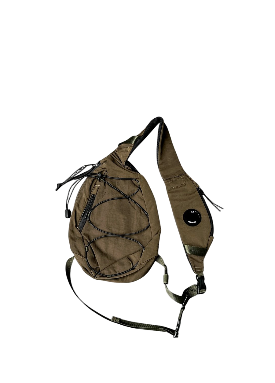 C.P. Company Garment Dyed Nylon Sateen Shoulder Bag Olive