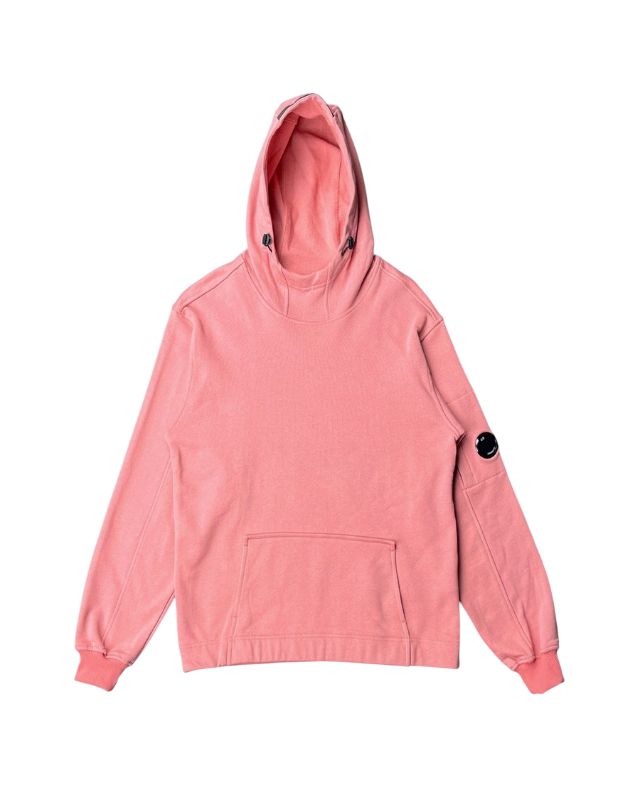 C.P. Company Light Fleece Arm Lens Popover Hoody Washed Red