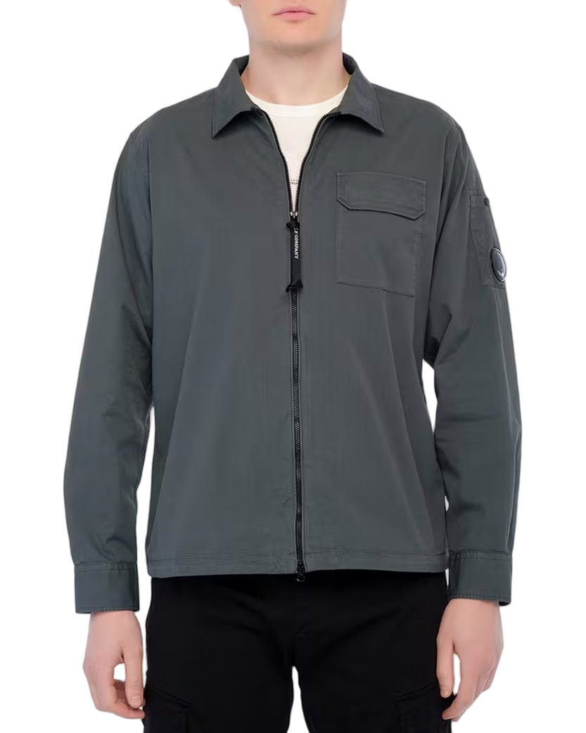 C.P. Company Logo-Appliqued Cotton-Gabardine Jacket Dark Grey