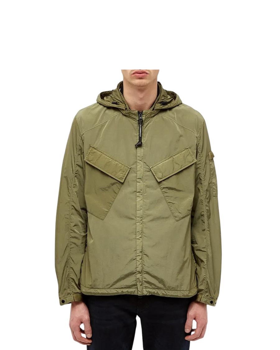 C.P. Company Hooded Google Zip Overshirt Burnt Olive