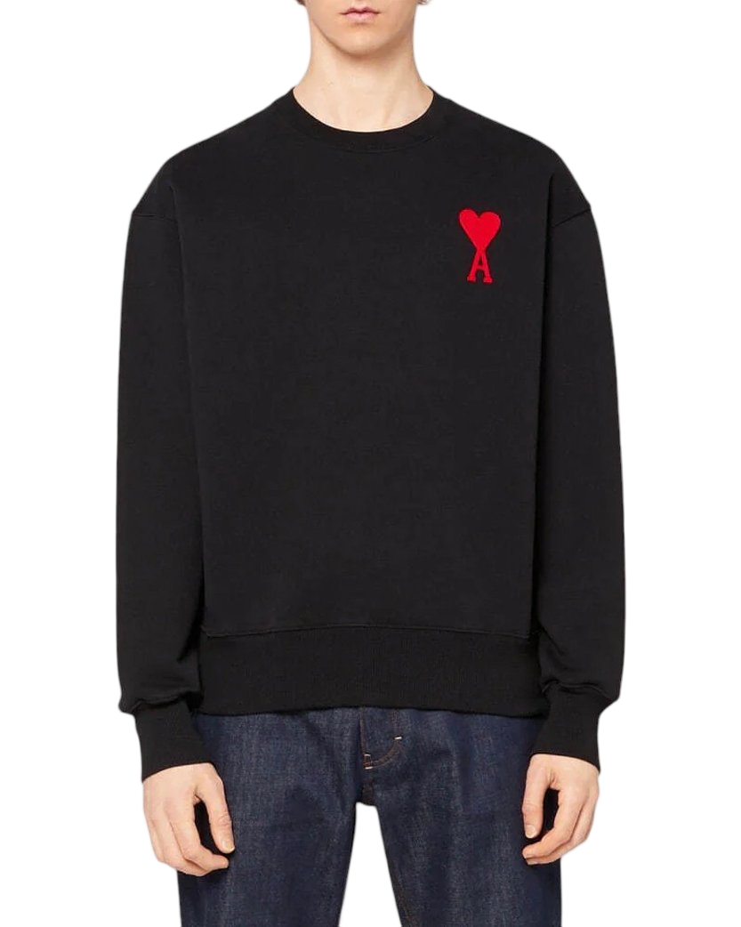 AMI Paris Ami de Coeur Crewneck Sweatshirt Black