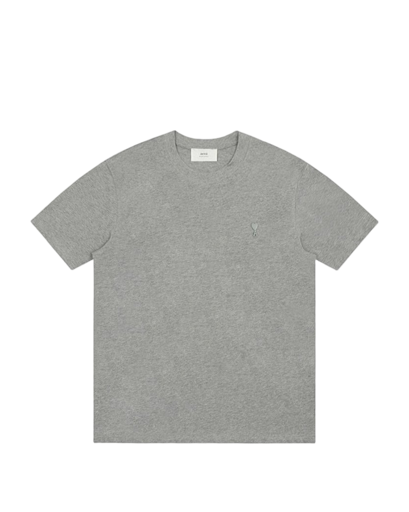 AMI Paris Ami De Coeur Tonal Small Heart T-Shirt Heather Grey