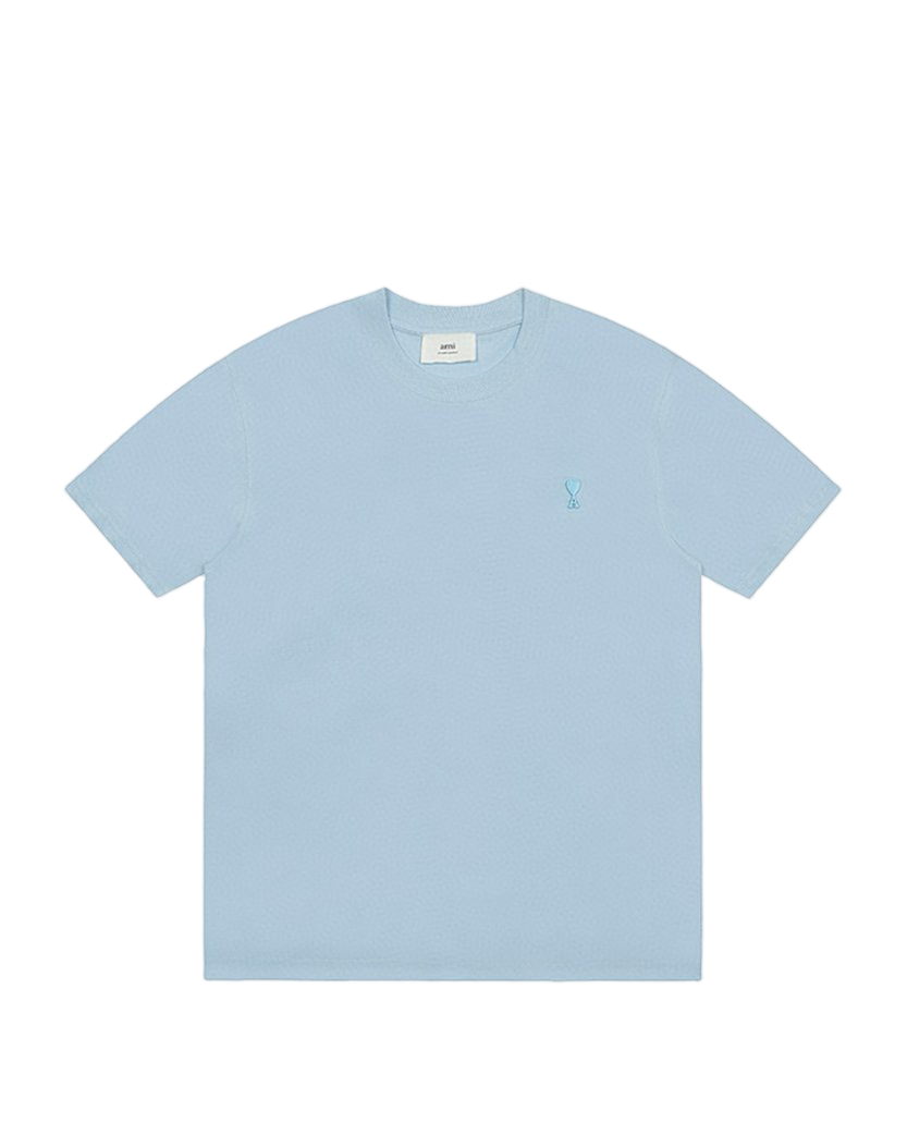 AMI Paris Ami De Coeur Tonal Small Heart T-Shirt Light Blue